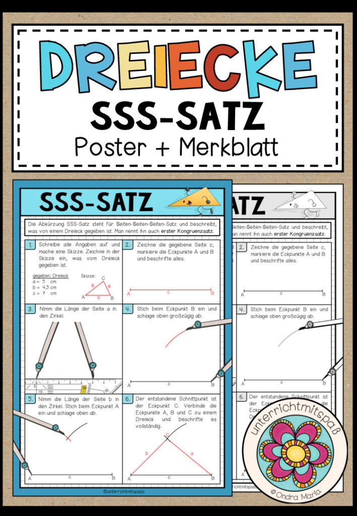 SSS-SATZ – Dreiecke konstruieren (Poster + Merkblatt)