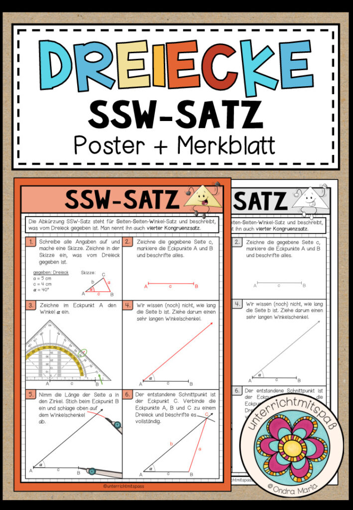 SSW-SATZ – Dreiecke konstruieren (Poster + Merkblatt)