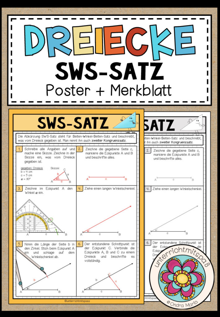 SWS-SATZ – Dreiecke konstruieren (Poster + Merkblatt)