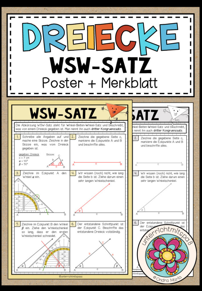 WSW-SATZ – Dreiecke konstruieren (Poster + Merkblatt)