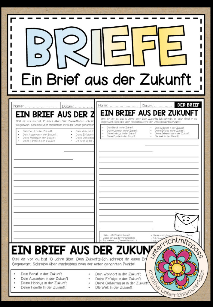BRIEFE – Brief aus der Zukunft (Schreibanlass) 2- fach differenziert