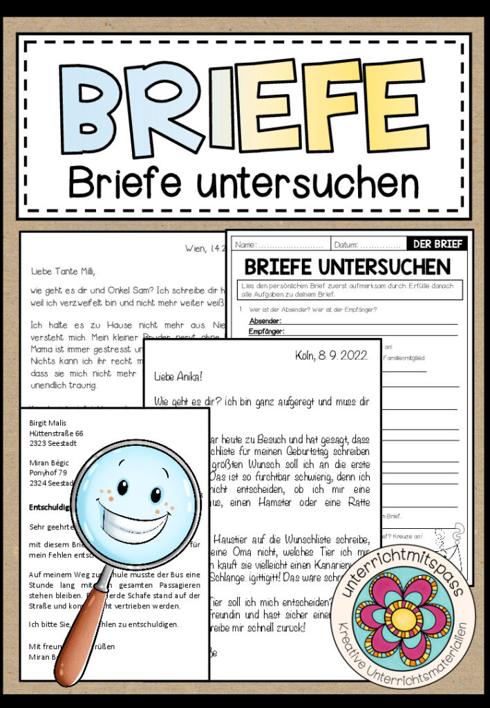 BRIEFE – Briefe untersuchen (Modellbriefe + Arbeitsblätter)