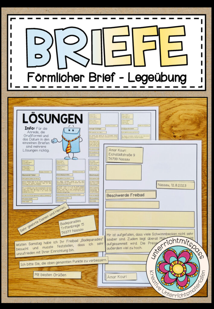 BRIEFE – Der förmliche Brief (Legeübung)