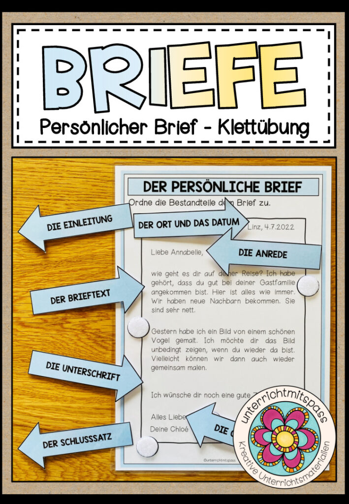 BRIEFE – Der persönliche Brief (Klettübung/Legeübung)