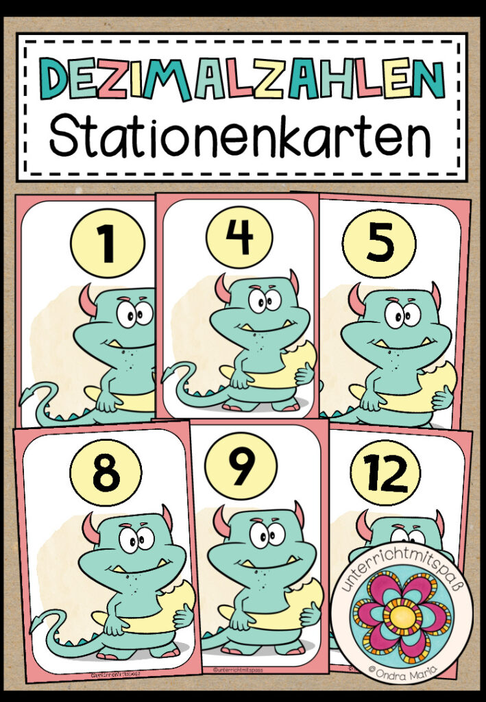 DEZIMALZAHLEN – 12 Stationskarten