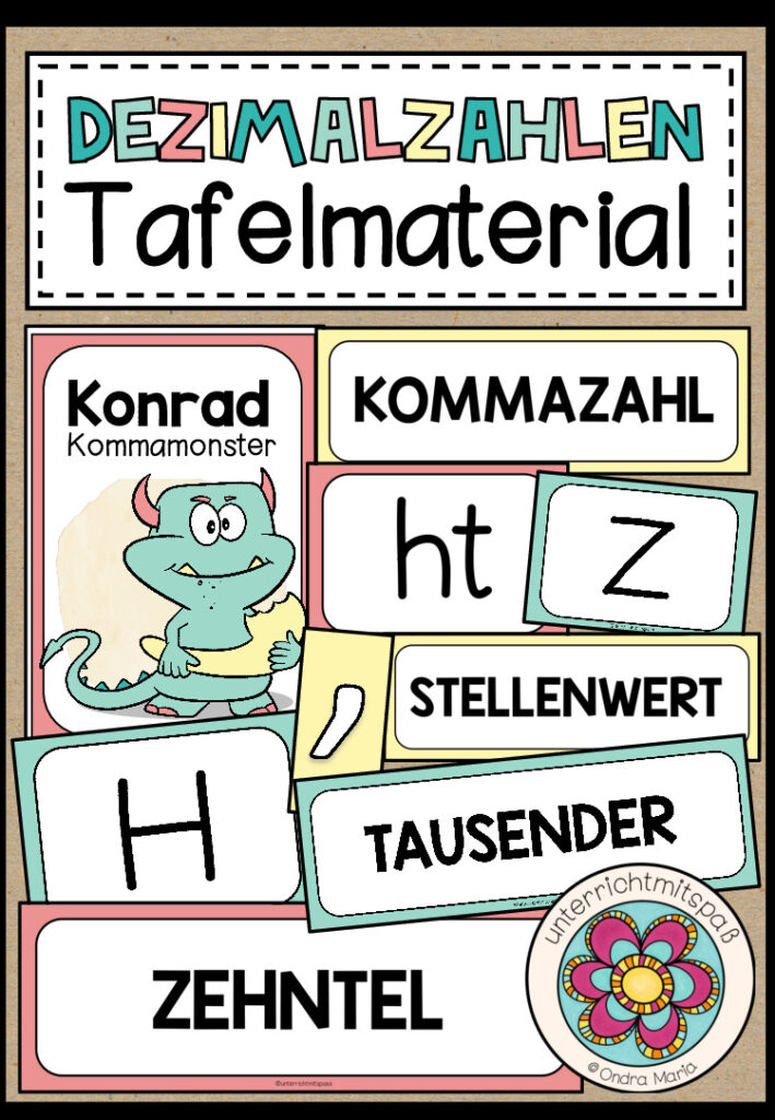 DEZIMALZAHLEN – Tafelmaterial/Tafelbild