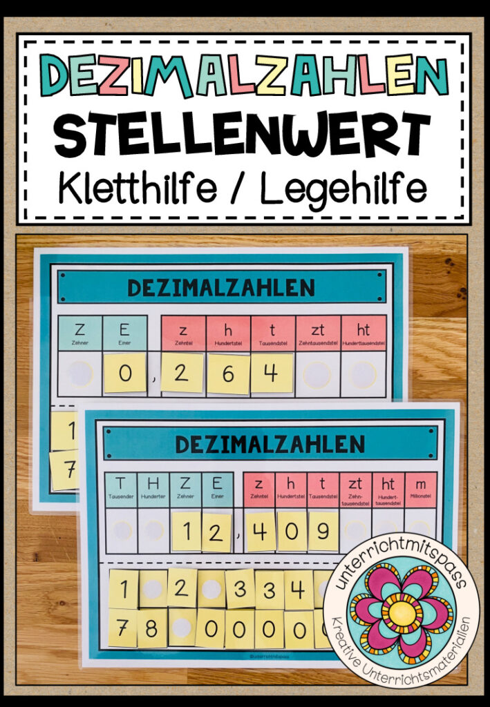 DEZIMALZAHLEN (Stellenwerttafel) – Legehilfe