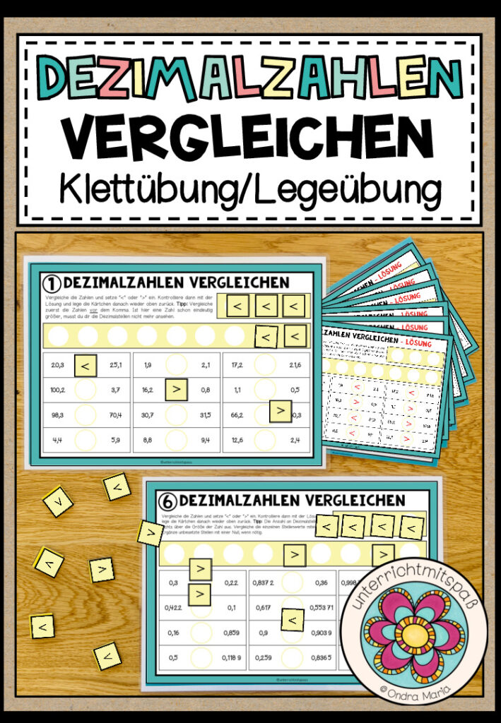 DEZIMALZAHLEN VERGLEICHEN – Legeübung