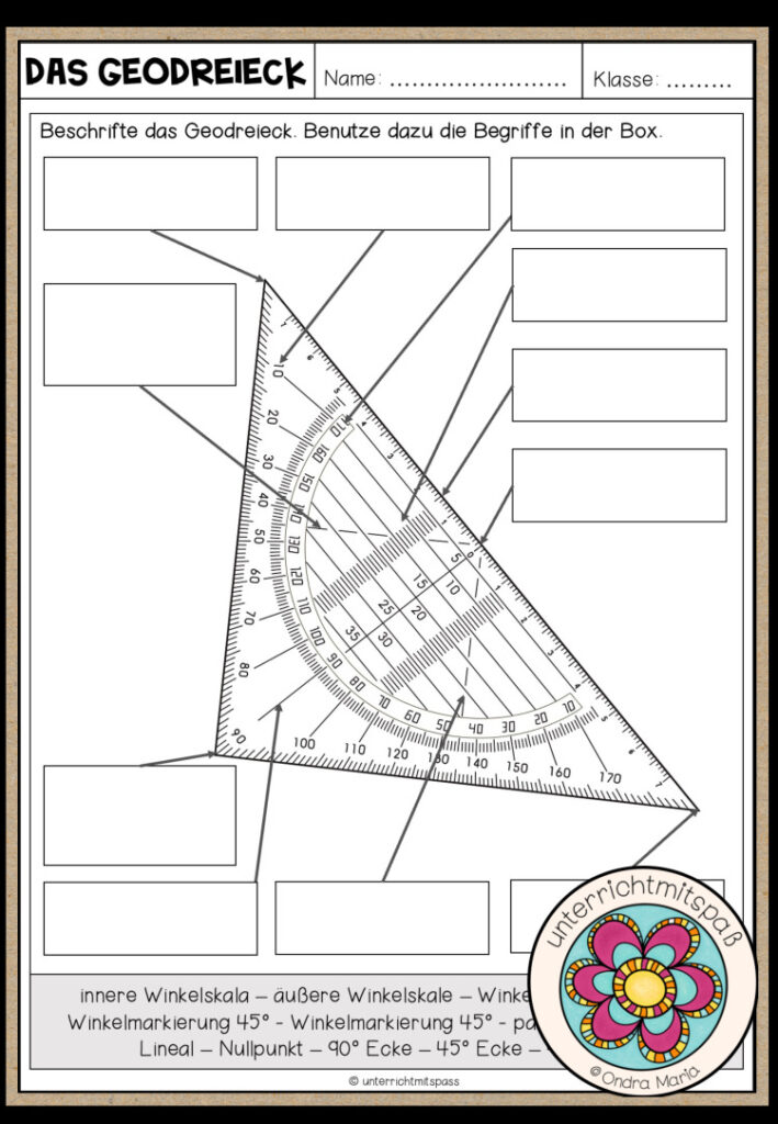WINKEL – Das Geodreieck (Arbeitsblatt)