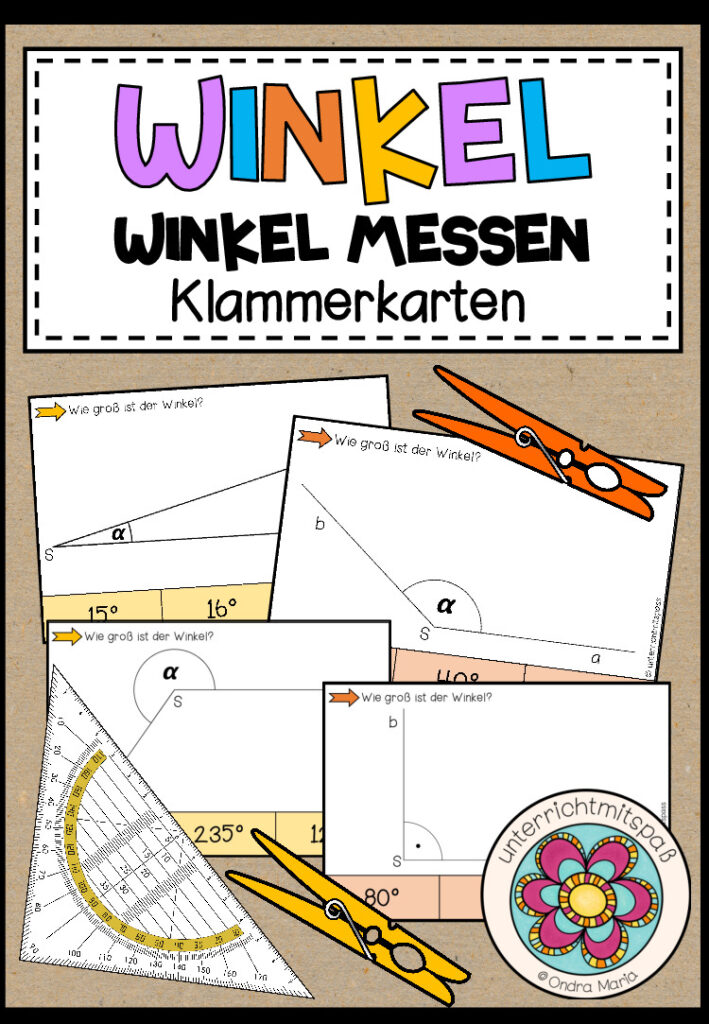 WINKEL – Winkel messen (73 Klammerkarten)