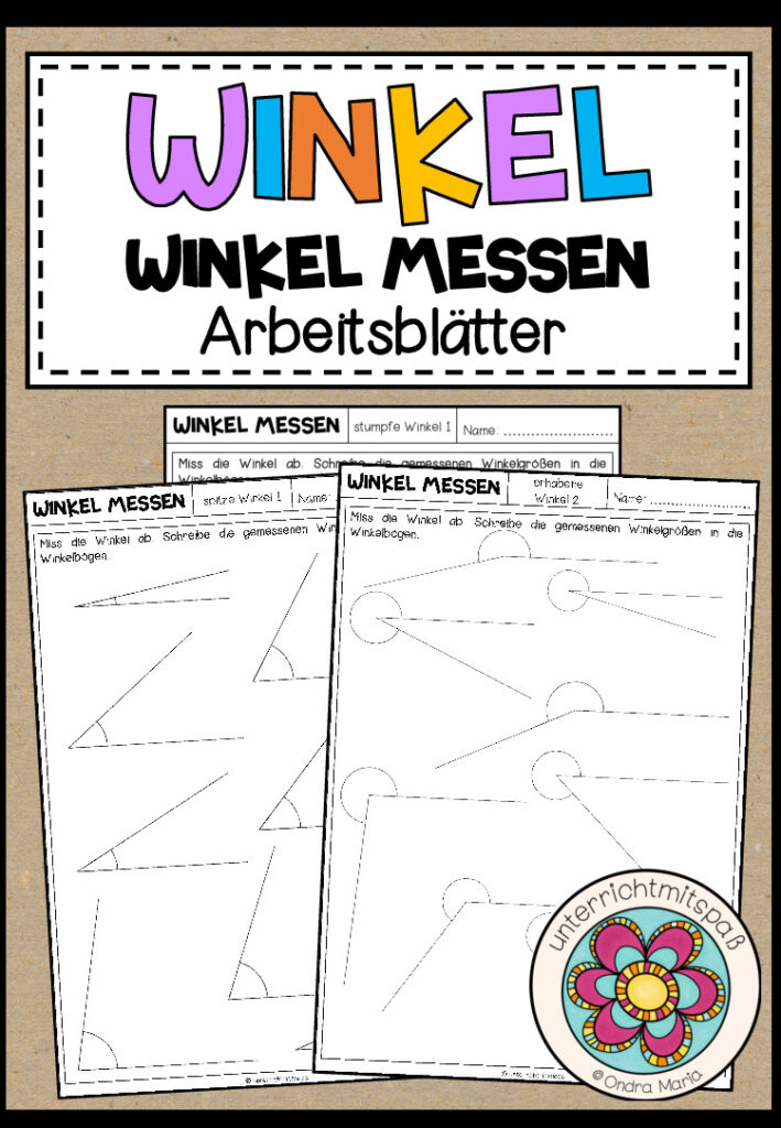 WINKEL – Winkel messen (Arbeitsblätter)