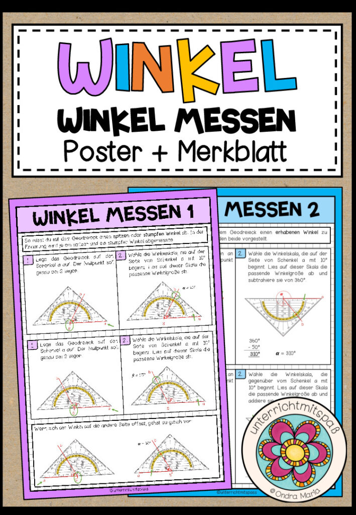 WINKEL – Winkel messen (Poster + Merkblatt)