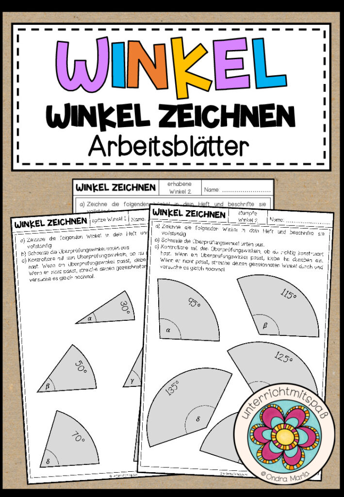 WINKEL – Winkel zeichnen (Arbeitsblätter)