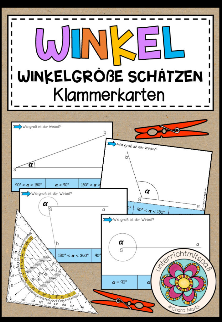 WINKEL – Winkelgröße schätzen (73 Klammerkarten)