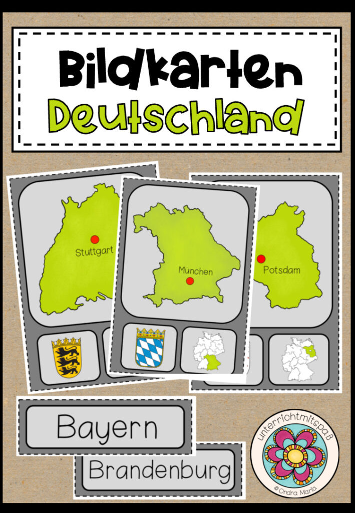 DEUTSCHLAND (Bundesländer) – Bildkarten (Tafelmaterial)