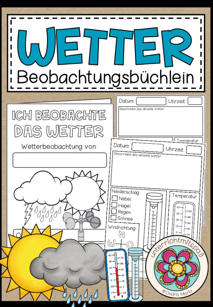 Das Wetter – Beobachtungsbüchlein (2 Versionen)