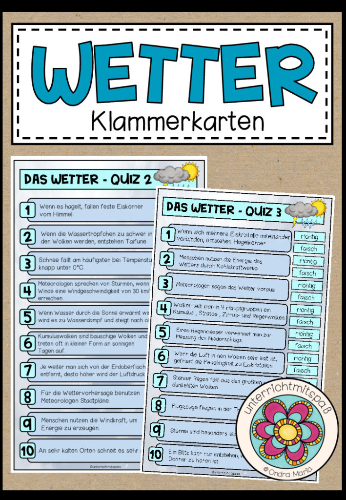 Das Wetter – Klammerkarten