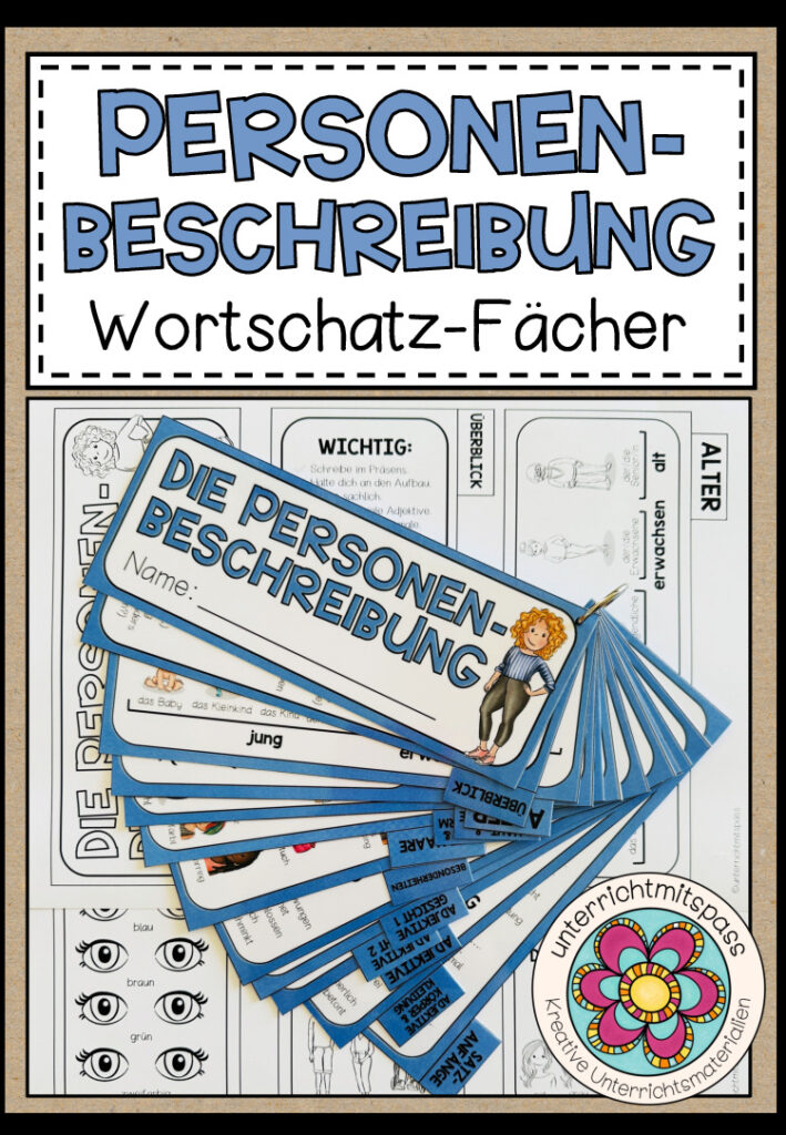 PERSONENBESCHREIBUNG – Wortschatz-Fächer