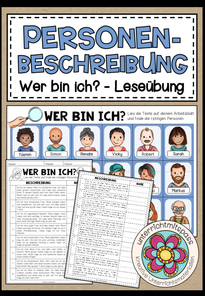PERSONENBESCHREIBUNG – Wer bin ich? (Leseübung)