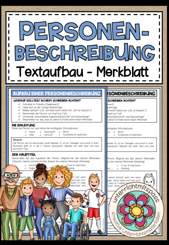 PERSONENBESCHREIBUNG – Textaufbau (Merkblatt)