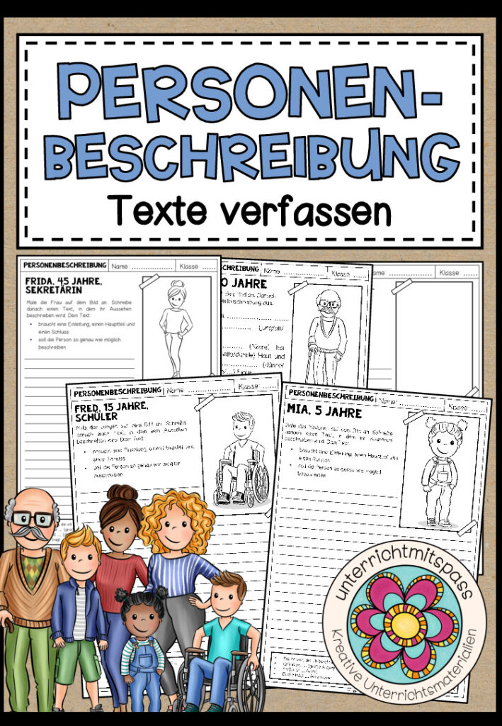 PERSONENBESCHREIBUNG – Texte verfassen (12 verschiedene Personen) 2-fach differenziert