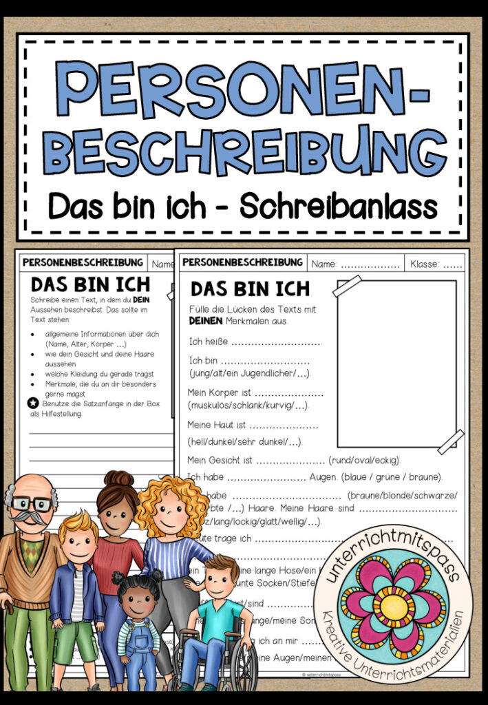 PERSONENBESCHREIBUNG – Das bin ich (Schreibanlass – 2-fach differenziert)