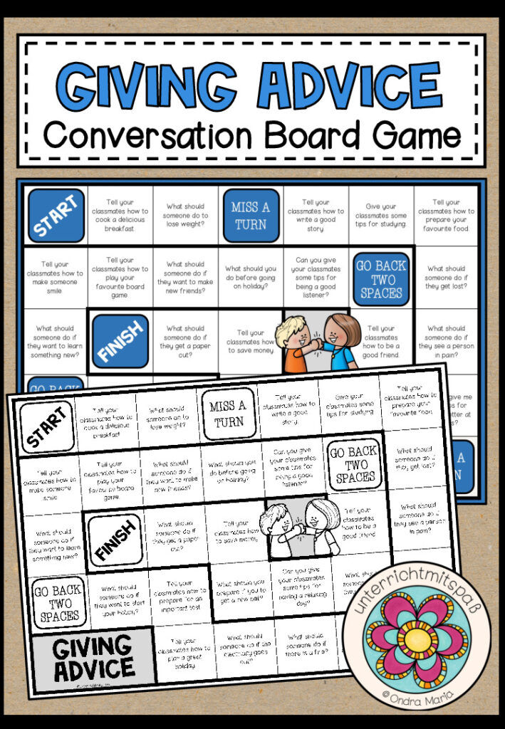 GIVING ADVICE – Conversation Board Game