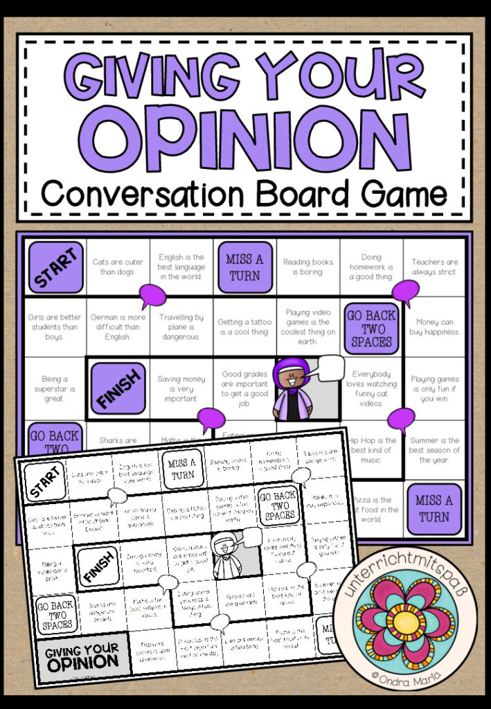 GIVING OPINION – Conversation Board Game