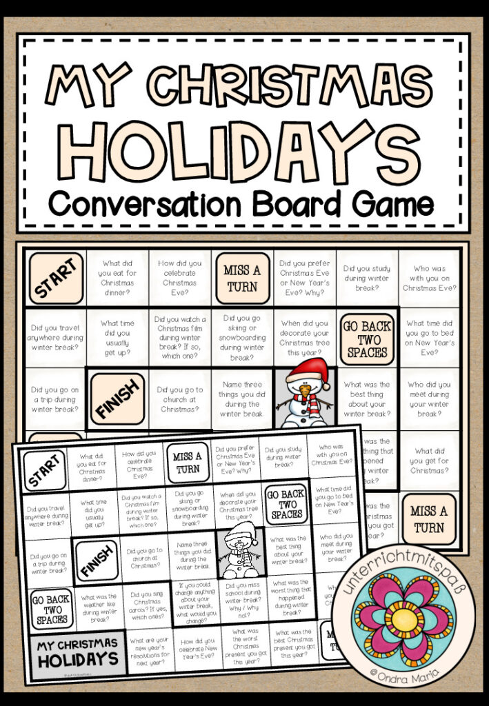 MY CHRISTMAS HOLIDAYS – Conversation Board Game