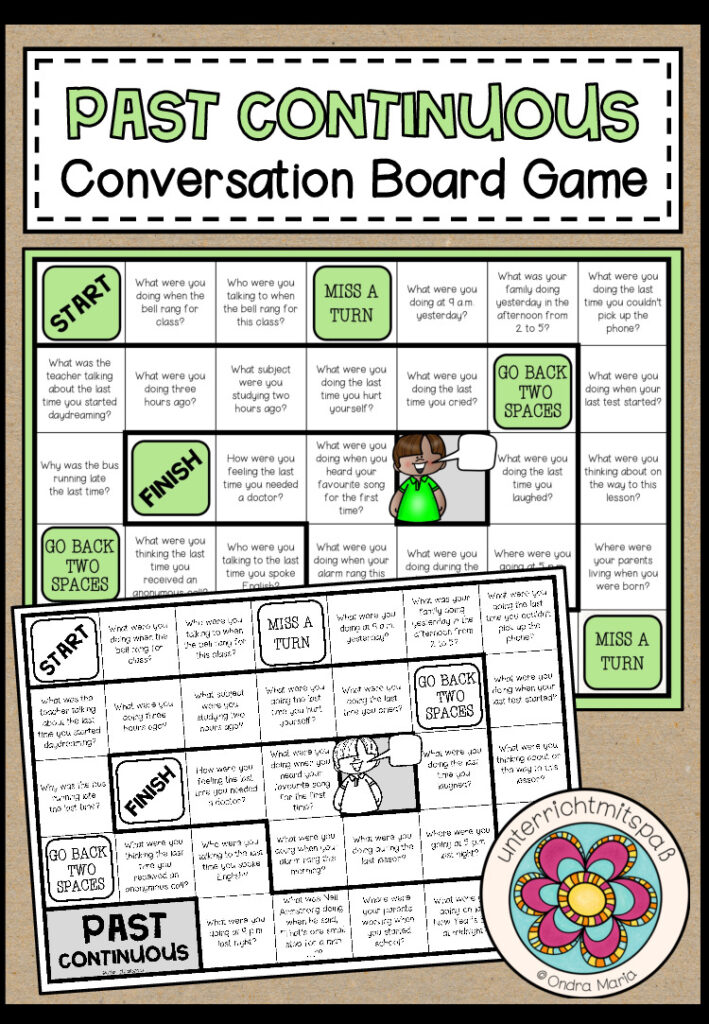 PAST CONTINUOUS (Past Progressive)- Conversation Board Game
