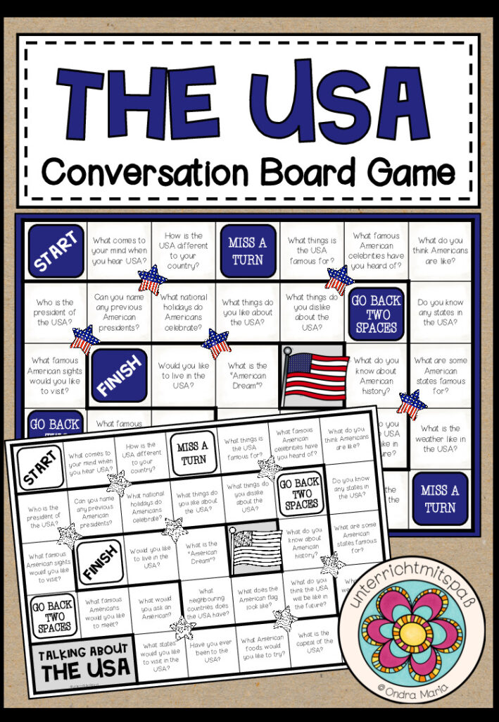 THE USA – Conversation Board Game