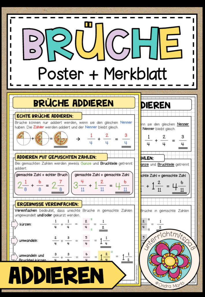 BRÜCHE – Addition (Poster + Merkblatt)