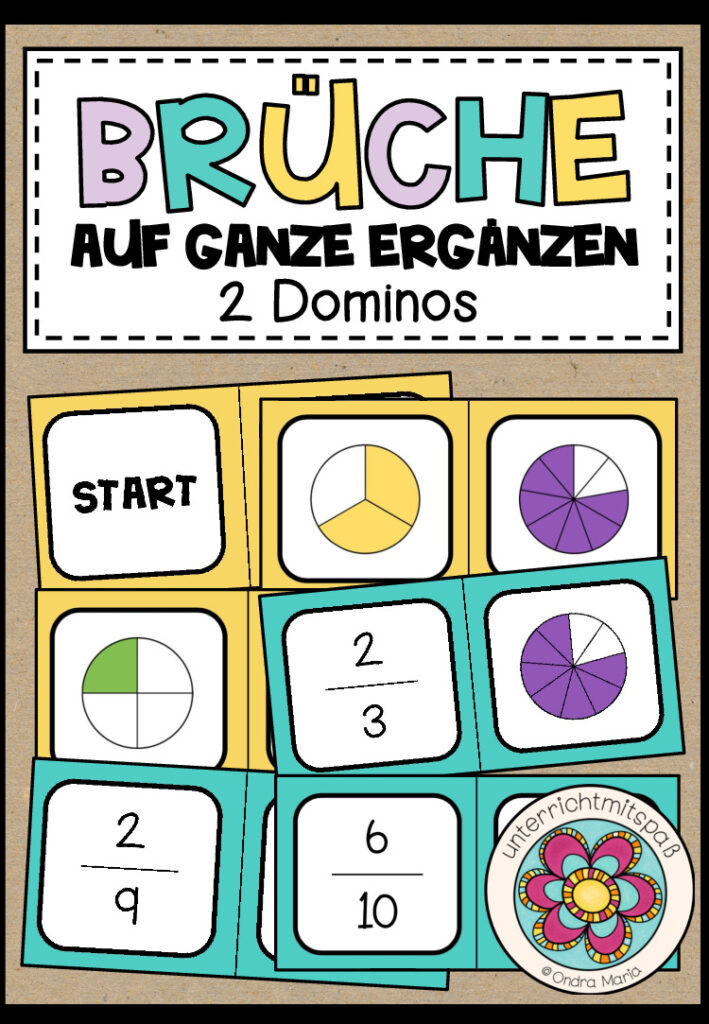 BRÜCHE – Auf Ganze ergänzen (2 Dominos)