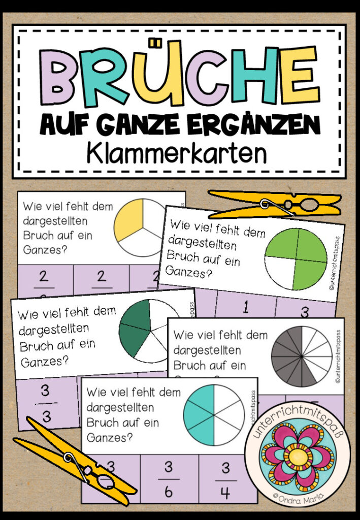 BRÜCHE – Auf Ganze ergänzen (66 Klammerkarten)