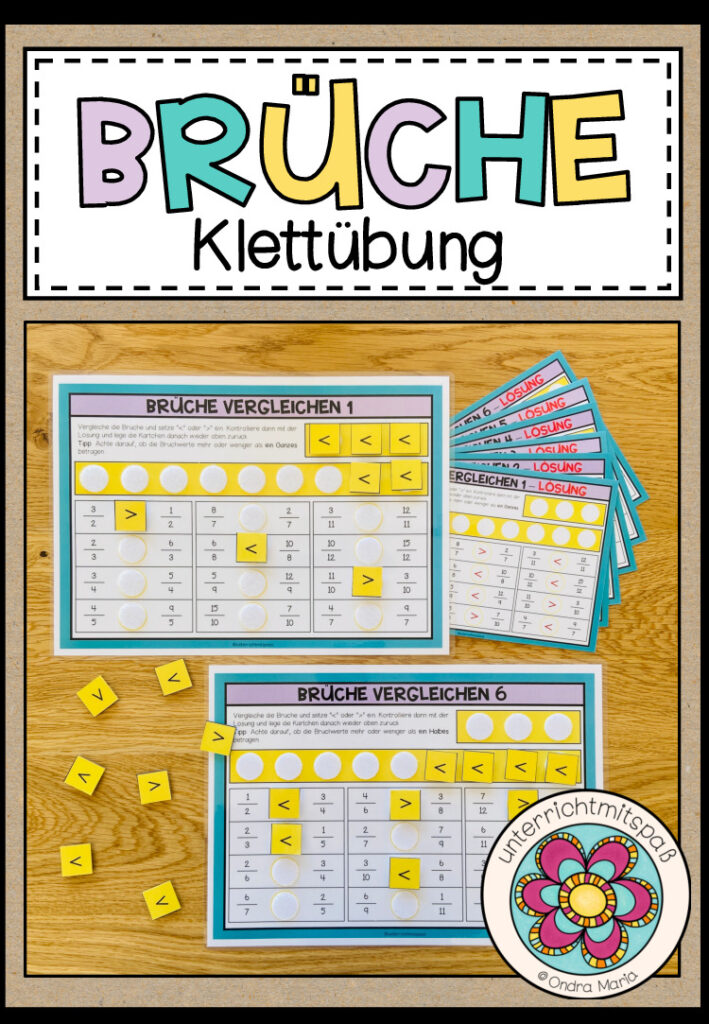 BRÜCHE – Brüche vergleichen (Klettübung / Legeübung)