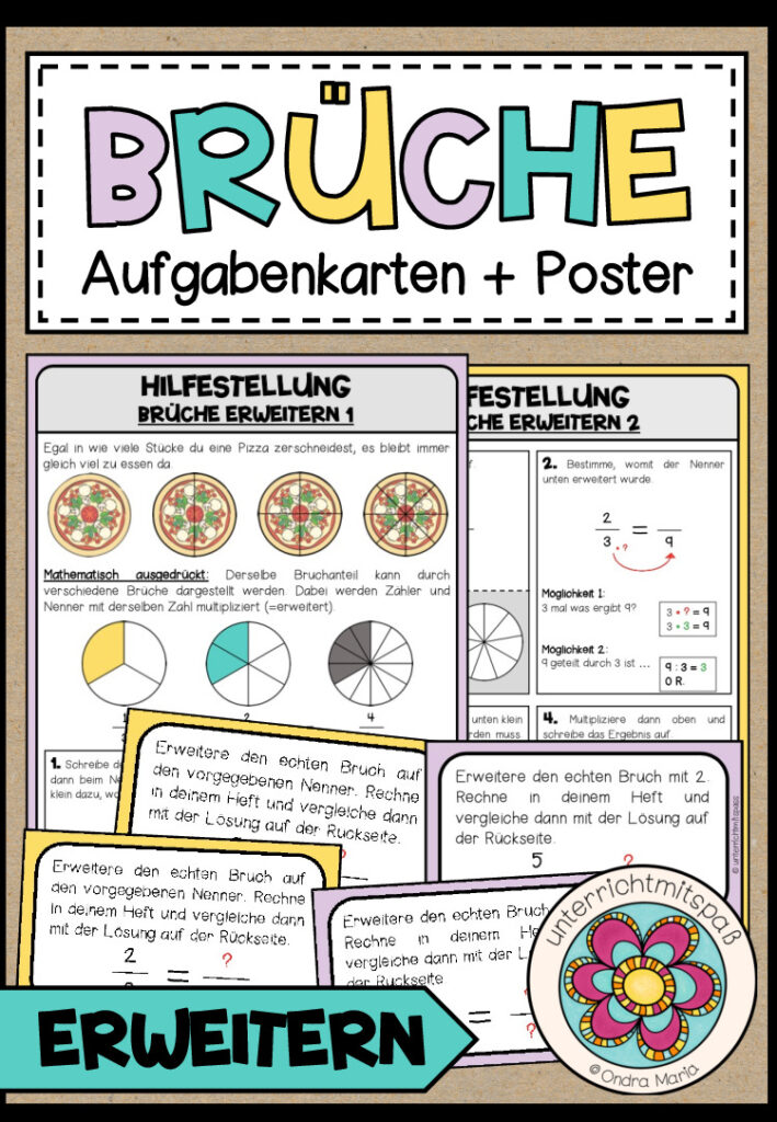 BRÜCHE – Erweitern (Aufgabenkärtchen + Poster)