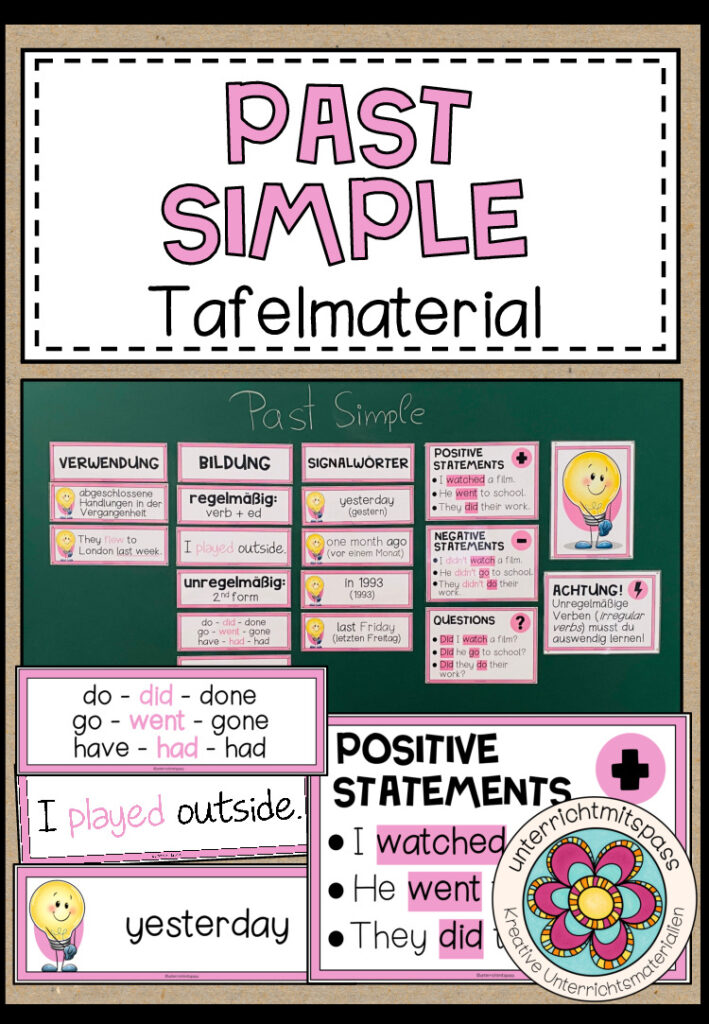 PAST SIMPLE – Tafelmaterial (2 Versionen)