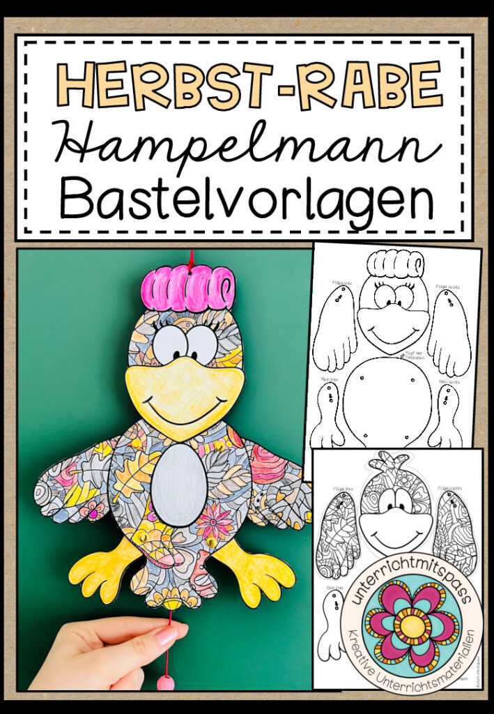 HERBST – RABE – Hampelmann (Bastelvorlage)
