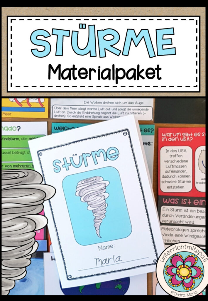 Stürme (Materialpaket) Montessori (16 Fact Cards, 20 Präsentationsfolien und 1 Forscherheft)