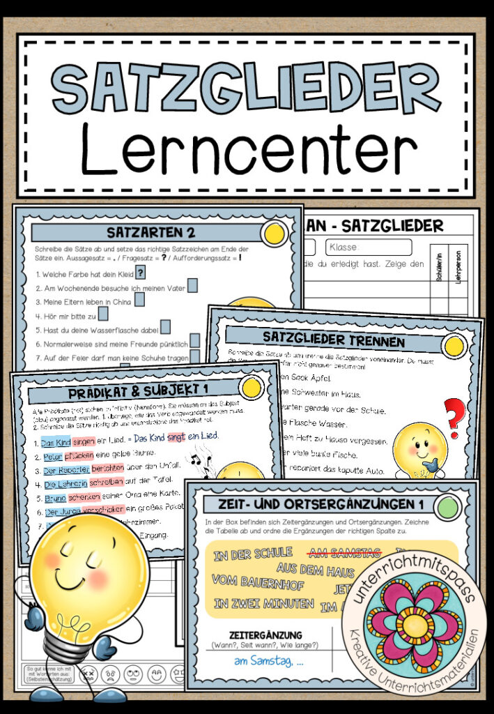 SATZGLIEDER – Lerncenter / Lerntheke (4./5. Schulstufe)