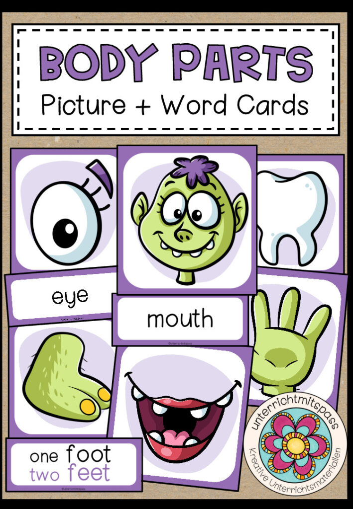 BODY PARTS – Picture + Word Cards