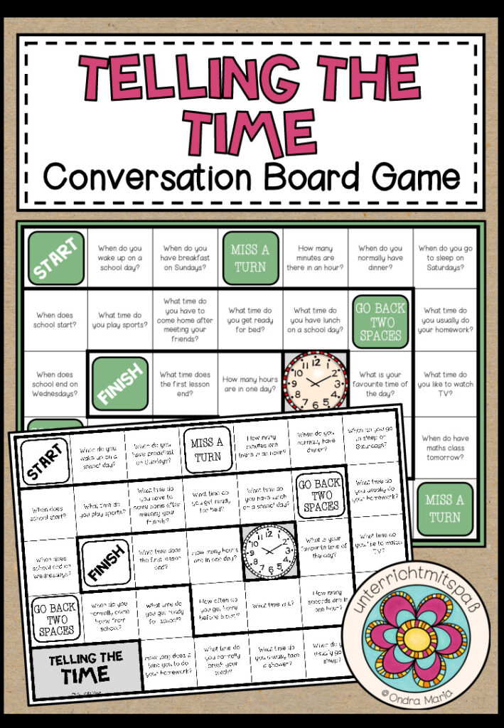 TELLING THE TIME – Conversation Board Game