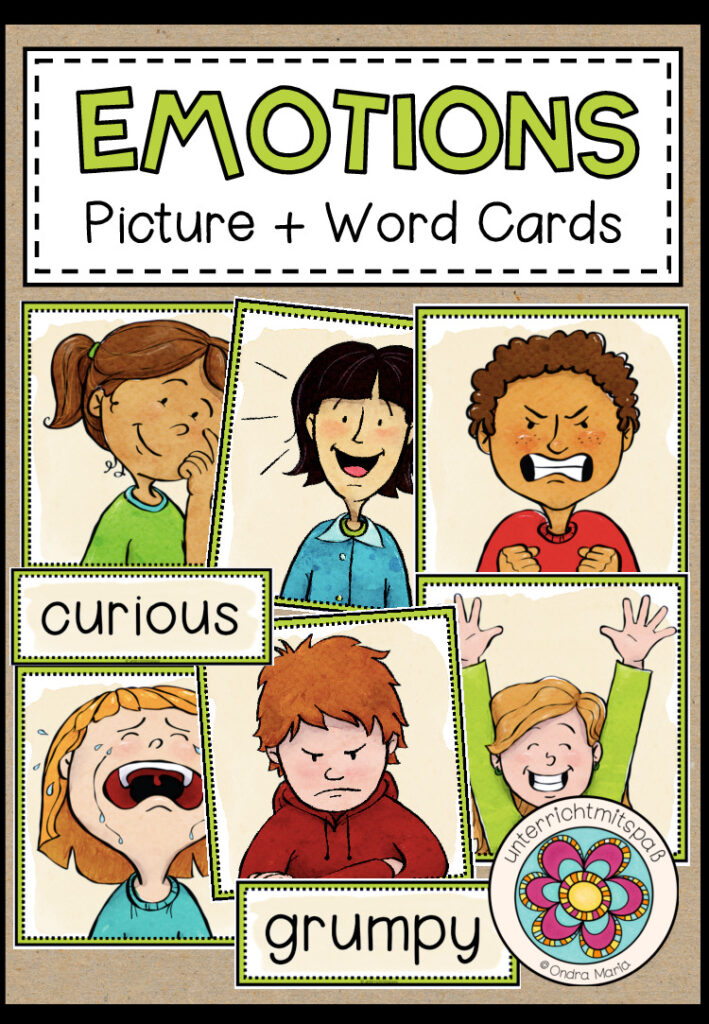 EMOTIONS AND FEELINGS – Picture + Word Cards