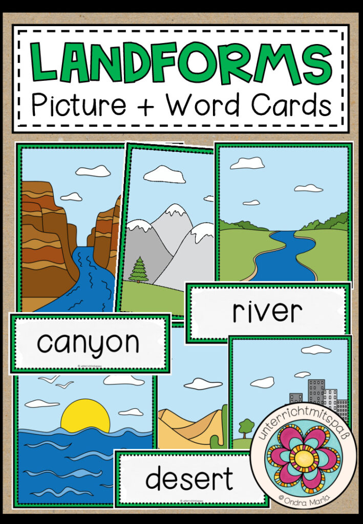 Landforms – Picture + Word Cards