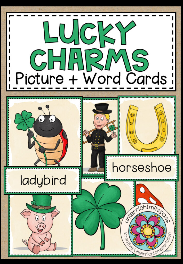 LUCKY CHARMS (Glücksbringer) – Picture + Word Cards