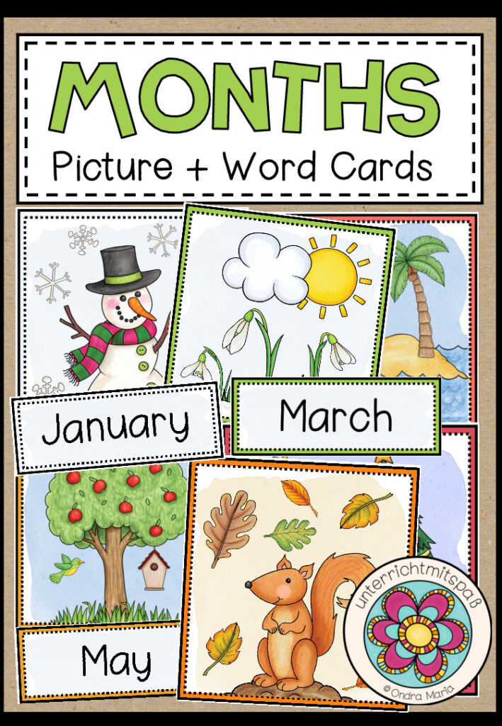 MONTHS- Picture + Word Cards