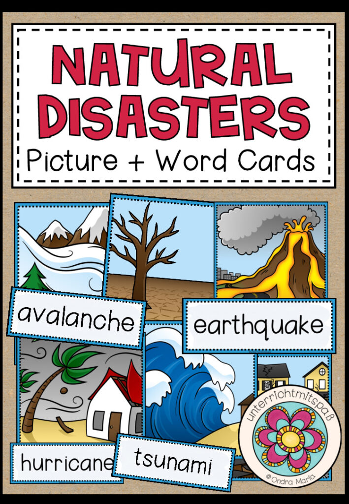 NATURAL DISASTERS – Picture + Word Cards