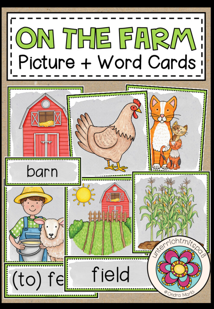 On the farm – Picture + Word Cards