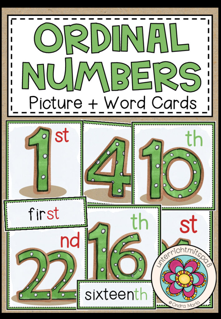 Ordinal Numbers – Picture + Word Cards