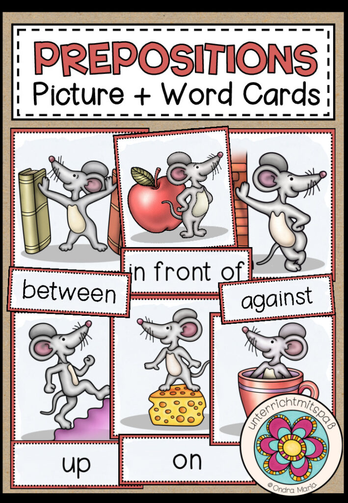 Prepositions – Picture + Word Cards